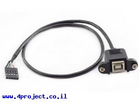 תמונה של מוצר כבל USB להתקנה על פנל - USB-B למחבר שורה - 30 ס"מ