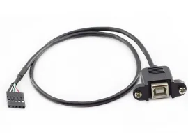 תמונה של מוצר כבל USB להתקנה על פנל - USB-B למחבר שורה - 30 ס"מ