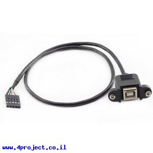 כבל USB להתקנה על פנל - USB-B למחבר שורה - 30 ס"מ