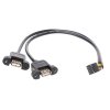 כבל USB להתקנה על פנל - שני USB-A נקבה למחבר שורה - 30 ס"מ