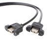 כבל USB להתקנה על פנל - שני USB-A נקבה למחבר שורה - 30 ס"מ