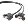 כבל USB להתקנה על פנל - שני USB-A נקבה למחבר שורה - 30 ס"מ