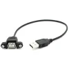כבל USB להתקנה על פנל - USB-A נקבה ל-USB-A זכר - 30 ס"מ