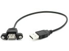 תמונה של מוצר כבל USB להתקנה על פנל - USB-A נקבה ל-USB-A זכר - 30 ס"מ