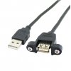 כבל USB להתקנה על פנל - USB-A נקבה ל-USB-A זכר - 30 ס"מ