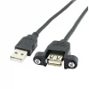 כבל USB להתקנה על פנל - USB-A נקבה ל-USB-A זכר - 30 ס"מ