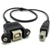 כבל USB להתקנה על פנל - USB-B נקבה ל-USB-B זכר - 30 ס"מ