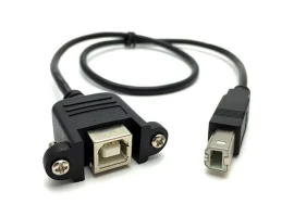 תמונה של מוצר כבל USB להתקנה על פנל - USB-B נקבה ל-USB-B זכר - 30 ס"מ