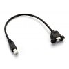 כבל USB להתקנה על פנל - USB-B נקבה ל-USB-B זכר - 30 ס"מ