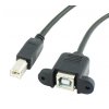 כבל USB להתקנה על פנל - USB-B נקבה ל-USB-B זכר - 30 ס"מ