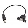 כבל USB להתקנה על פנל - USB-A נקבה ל-USB-B זכר - 30 ס"מ