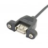 כבל USB להתקנה על פנל - USB-A נקבה ל-USB-B זכר - 30 ס"מ