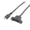 כבל USB להתקנה על פנל - microB נקבה ל-microB זכר - 30 ס"מ