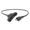כבל USB להתקנה על פנל - microB נקבה ל-microB זכר - 30 ס"מ