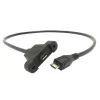 כבל USB להתקנה על פנל - microB נקבה ל-microB זכר - 30 ס"מ