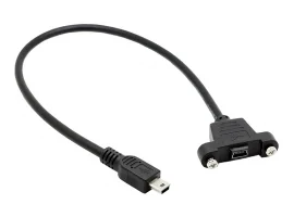 תמונה של מוצר כבל USB להתקנה על פנל - miniB נקבה ל-miniB זכר - 30 ס"מ