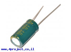 תמונה של מוצר קבל אלקטרוליטי 1500 מיקרו 16 וולט