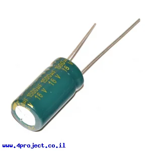 קבל אלקטרוליטי 1500 מיקרו 16 וולט