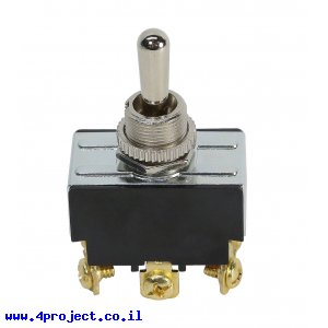 מפסק מיתוג DPDT קפיצי - 250V/10A - ON/OFF/ON