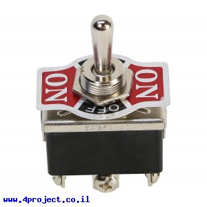 מפסק מיתוג DPDT - 250V/15A - ON/OFF/ON