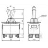 מפסק מיתוג DPDT - 250V/15A - ON/OFF/ON