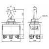 מפסק מיתוג DPDT - 250V/15A - ON/OFF/ON