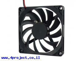 תמונה של מוצר מאוורר 80x80x10 מ"מ - 12V