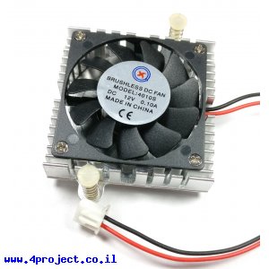 מאוורר 40x40x10 מ"מ עם גוף קירור - 12V
