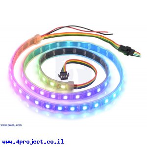 רצועת לדים Addressable RGB - אורך 1 מטר, 60 לדים (SK9822)