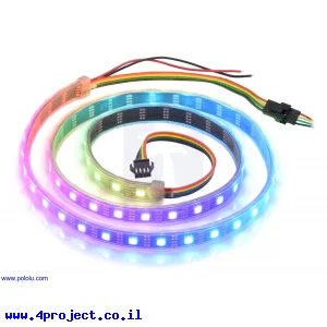 רצועת לדים Addressable RGB - אורך 1 מטר, 60 לדים (SK9822)