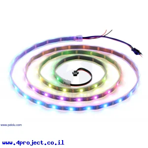 רצועת לדים Addressable RGB - אורך 2 מטר, 60 לדים (SK6812)