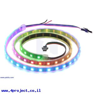רצועת לדים Addressable RGB - אורך 1 מטר, 60 לדים (SK6812)