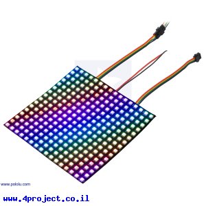 מטריצת לדים Addressable RGB 16x16 - מרחק 10 מ"מ (SK9822)