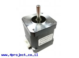 תמונה של מוצר מנוע צעד 200 צעדים, 42x48 מ"מ, 3.06V/1.7A - מחבר JST