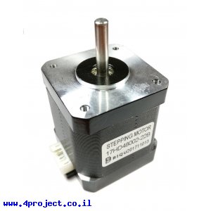 מנוע צעד 200 צעדים, 42x48 מ"מ, 3.06V/1.7A - מחבר JST