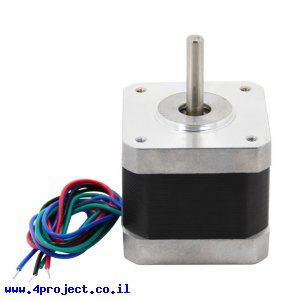 מנוע צעד 200 צעדים, 42x48 מ"מ, 3.06V/1.7A