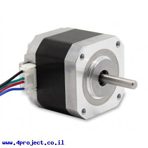 מנוע צעד 200 צעדים, 42x40 מ"מ, 3.25V/1.3A - מחבר JST