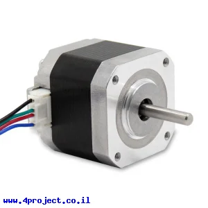מנוע צעד 200 צעדים, 42x40 מ"מ, 3.25V/1.3A - מחבר JST