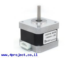 תמונה של מוצר מנוע צעד 200 צעדים, 42x33 מ"מ, 2.8V/1.33A - מחבר JST