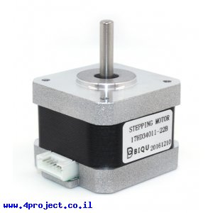 מנוע צעד 200 צעדים, 42x33 מ"מ, 2.8V/1.33A - מחבר JST