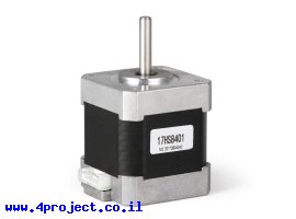 תמונה של מוצר מנוע צעד 200 צעדים, 42x48 מ"מ, 2.7V/1.5A - מחבר JST
