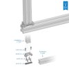 חיבור X-Rail - ארוך - חבילה של 2 - פלדה