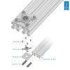 חיבור X-Rail - ארוך - חבילה של 2 - פלדה