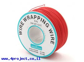 תמונה של מוצר חוט WireWrap חד גידי - AWG30 - אדום - 250 מטר