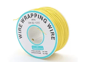 תמונה של מוצר חוט WireWrap חד גידי - AWG30 - צהוב - 250 מטר
