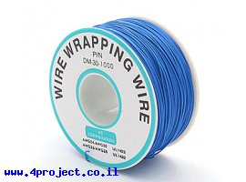 תמונה של מוצר חוט WireWrap חד גידי - AWG30 - כחול - 250 מטר