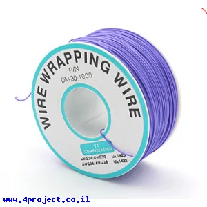 חוט WireWrap חד גידי - AWG30 - סגול - 250 מטר