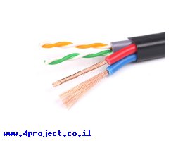 תמונה של מוצר כבל עם 2 זוגות שזורים + 2x0.5mm2 - לפי מטר