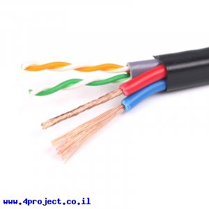 כבל עם 2 זוגות שזורים + 2x0.5mm2 - לפי מטר