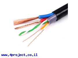 תמונה של מוצר כבל עם 2 זוגות שזורים + 2x0.75mm2 - לפי מטר